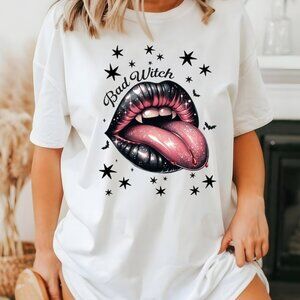 Bad Witch Halloween T-Shirt Spooky LIPS stylish for the witchy season Witchy